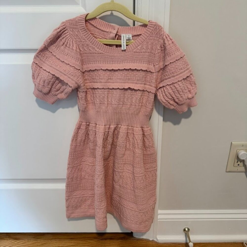 Janie and Jack Knit Pink Sweater Dress (Size 6)